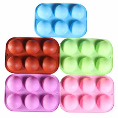 Food grade 6 Semicircle silica gel Cake mold diy Aromatherapy candles chocolate Daily baking Cake mold