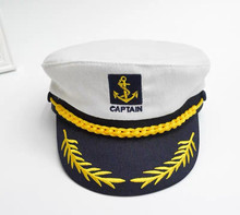 海軍帽船長帽兒童舞台帽子大檐帽制服空軍帽白色水手帽CAPTAIN