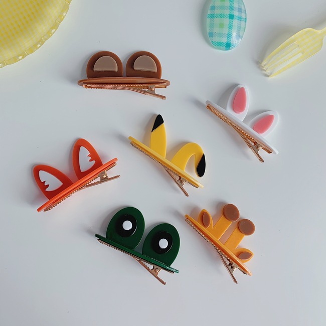 Korea Cartoon Rabbit Ear Hairpin Three-dimensional Cute Duckbill Clip Bear Hairpin Wholesale display picture 4