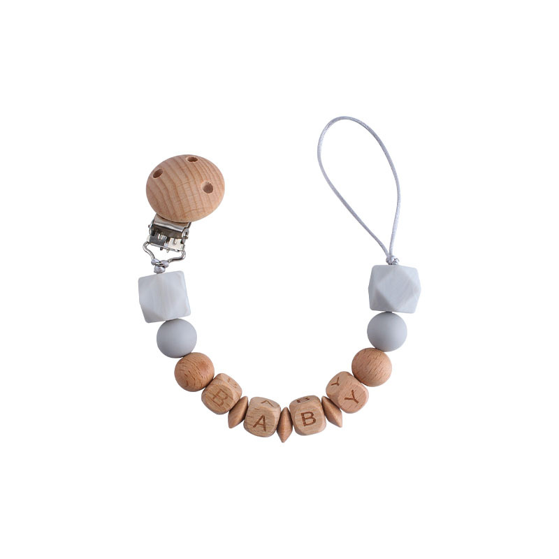 DIY creativo cuentas de silicona mordedor haya chupete clip bebé nombre chupete cadena Comercio exterior Amazon Venta caliente