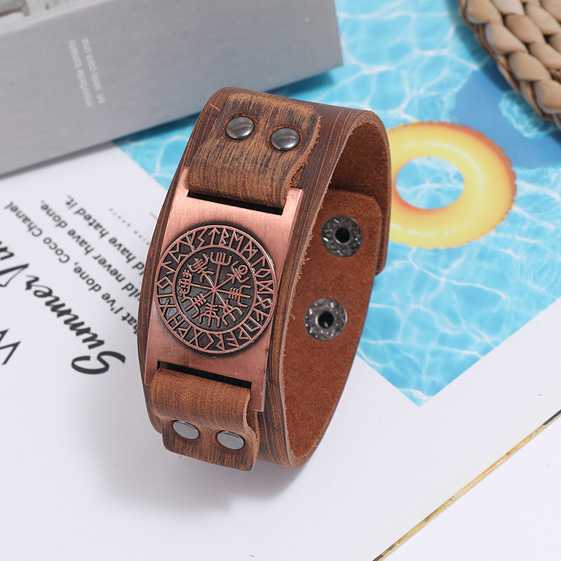Hot-selling leather fashion simple retro punk bracelet menu0027s jewelry nihaojewelry