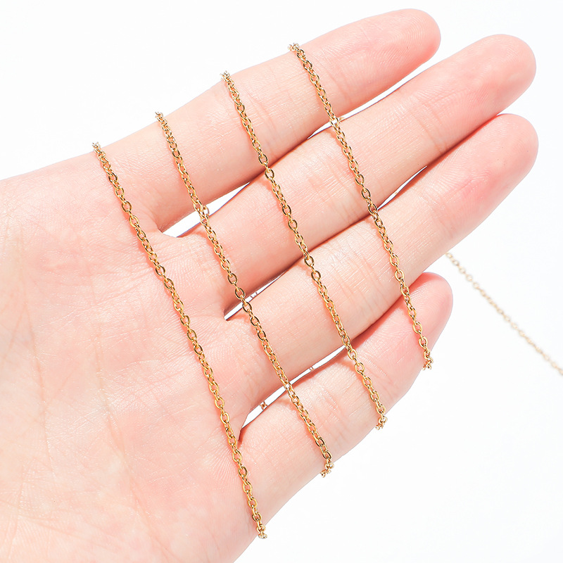 45g Weight Ion Plating (IP) Gold Plating Process 1 Roll Diameter 4mm Diameter 5mm Diameter 6 Mm 304 Stainless Steel 18K Gold Plated Geometric Polished Chain