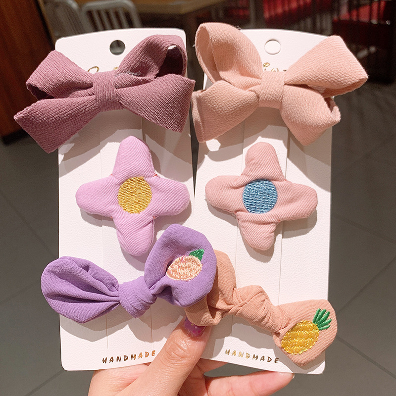 Korean Cute  Corduroy Bow  Hairpin Set display picture 2