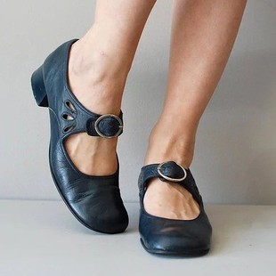 Independent station Foreign trade new summer women's sandals chunky heel casual single shoes women's shoes women's shoes