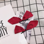 ins网红蝴蝶结发夹半片式双发夹绸缎半边两侧耳后发卡可爱鸭嘴夹