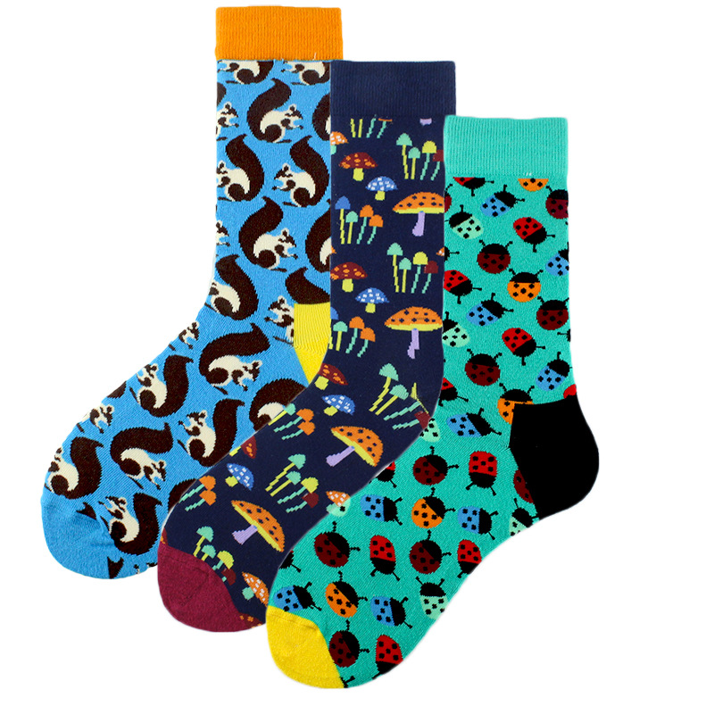 Unisex Einfacher Stil Eichhörnchen Pilz Baumwolle Crew Socken Ein Paar display picture 4