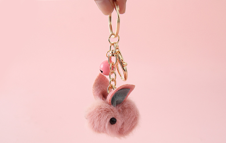 Mignon Lapin Chien Fruit Alliage Peluche Femmes Pendentif De Sac Porte-clés 1 Pièce display picture 4