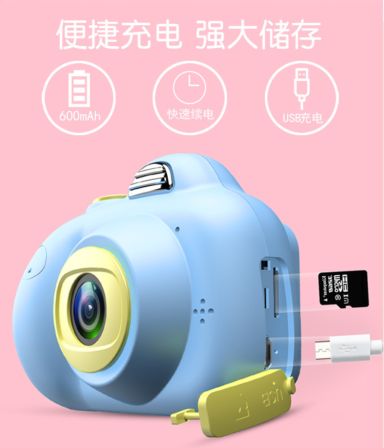 D6前后1800W可自拍小单反双摄玩具照相机礼品mini相机详情图15