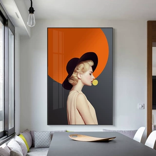 现代简约客厅装饰画美女人物轻奢现代北欧玄关挂画卧室背景墙画