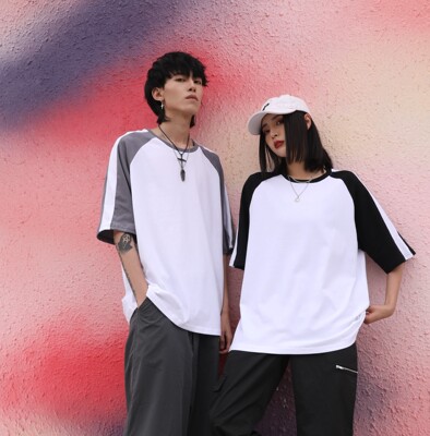 夏季新款定制纯棉短袖落肩袖定做Logo男女款文化衫批发工作服印字|ms