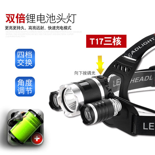 Super Bright Night Fishing Fishing Charger Headlight High Power Strong LED Outdoor Waterproof Head Mount Lighting Lamp Wholesale