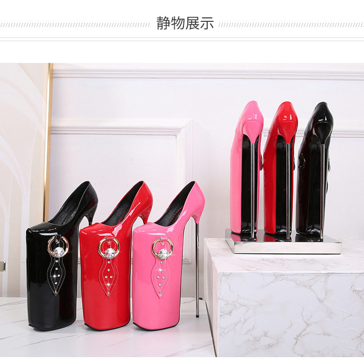 Giày cao gót nữ gót nhọn màu trơn phong cách Âu Mỹ dự tiệc — Màu đen, Màu đỏ, Đỏ đào chi tiết 20