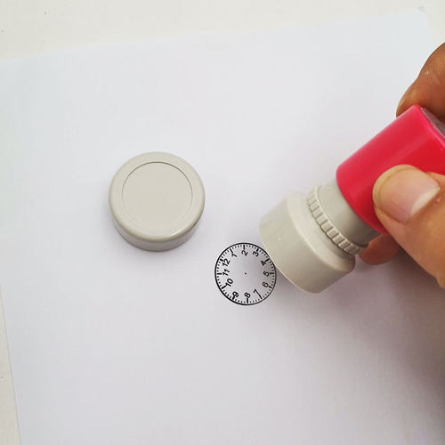 Children's Teaching Clock Stamp 2.5cm Diameter Student Time Learning Clock Stamp