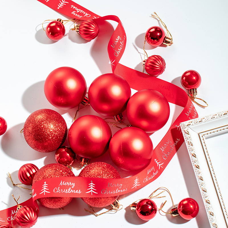 Navidad roja galvanizada bola de color día nacional bola de decoración bola de Navidad personalizada árbol de Navidad bola de decoración