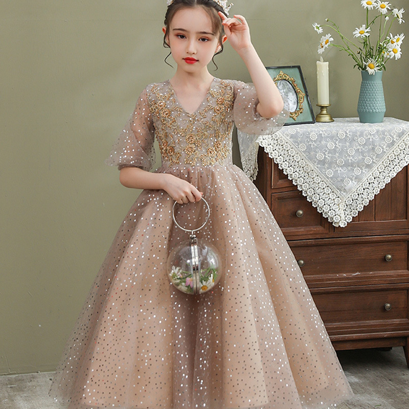 Children's princess dress girls piano pe...