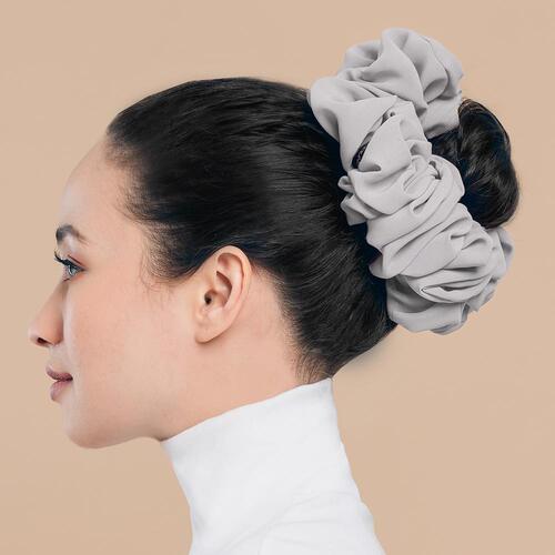 Cross-border Malaysia single-color pearl chiffon bun hair tie large pure color base flower colon hair tie for women
