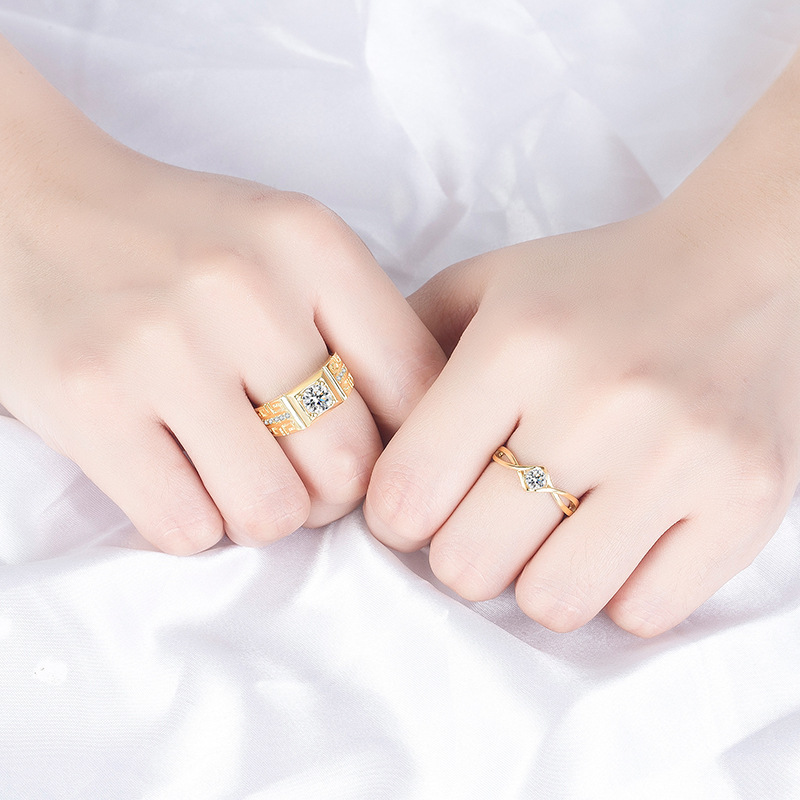 Men's Zircon Open Ring With Great Wall Texture Designer Style_voghion.com