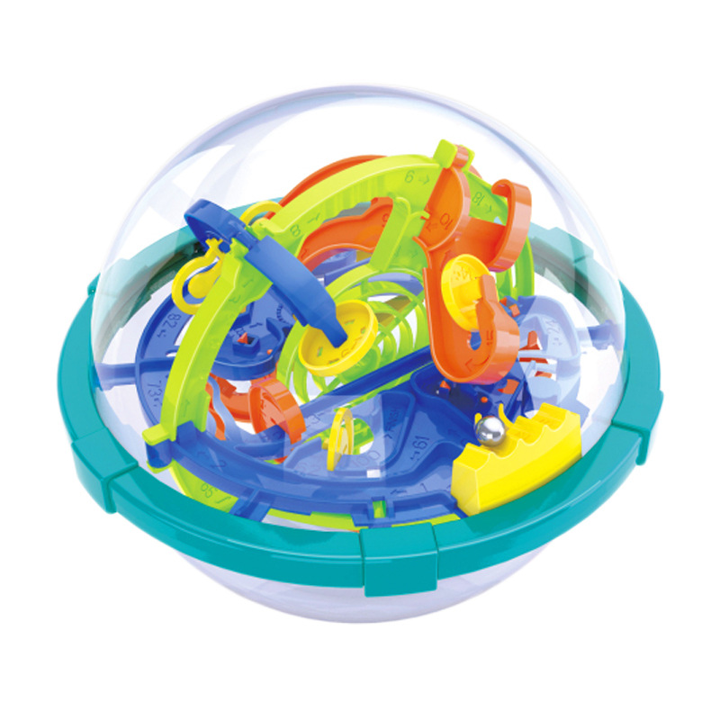 Bola de equilibrio Qizhi para niños DIY autoinstalada Bola de laberinto de 12cm juguete de laberinto de entrada de 100 pases