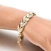 Woven jewelry for bride, crystal bracelet, 750 sample gold, wholesale