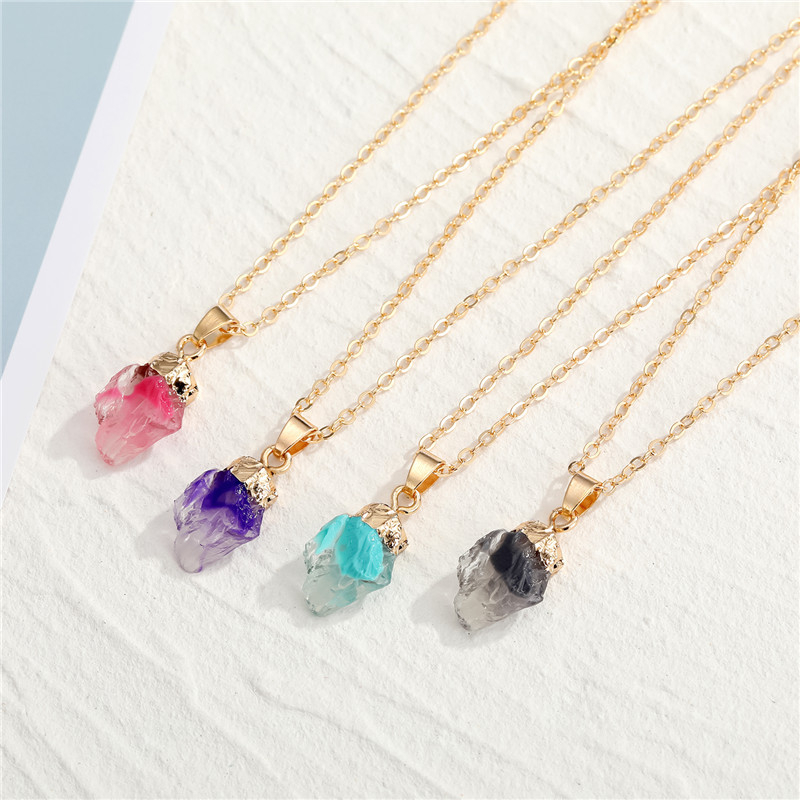 imitation natural stone resin pendant necklace