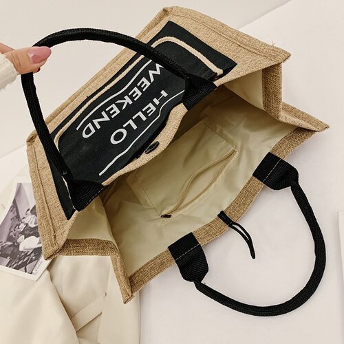 Cross-border bags for women  new Korean style cotton and linen handbags woven women's bags linen retro handbags