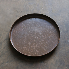 Pure copper forged hammered begonia small dry brewing tea table tea holder pot pad water storage small tea tray Kung Fu tea set kettle holder