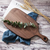 Solid wood cutting cutting board, black walnut wooden handle cutting board kitchen case board, woody non -stitching board