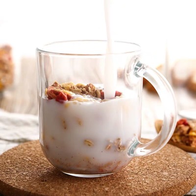 乐美雅欧式罗凯钢化耐高温玻璃杯 马克杯 啤酒杯带把茶杯咖啡杯