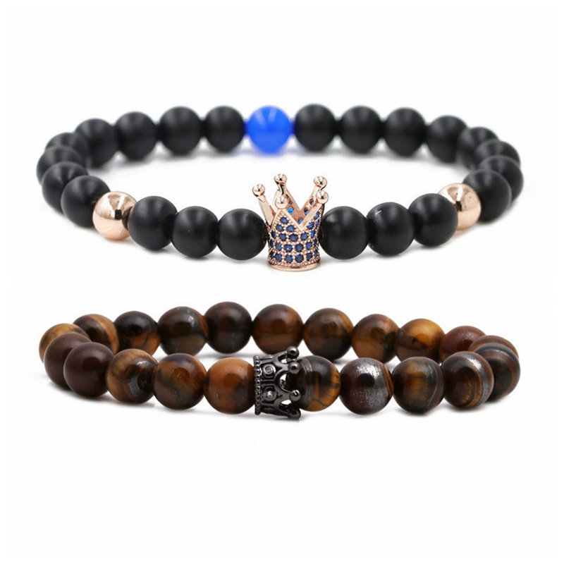 Импортные украшения Tiger Eye Crimson Candy Crimdon Crown Crown Couple Platform Bad Set DIY браслет