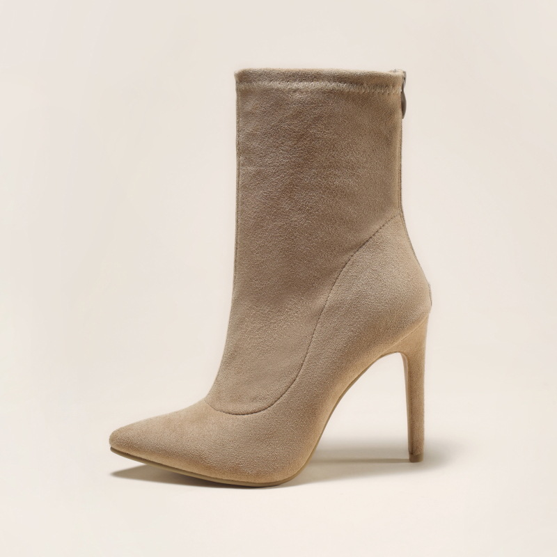 Pointed socks for women sexy heel suede boots for women_voghion.com