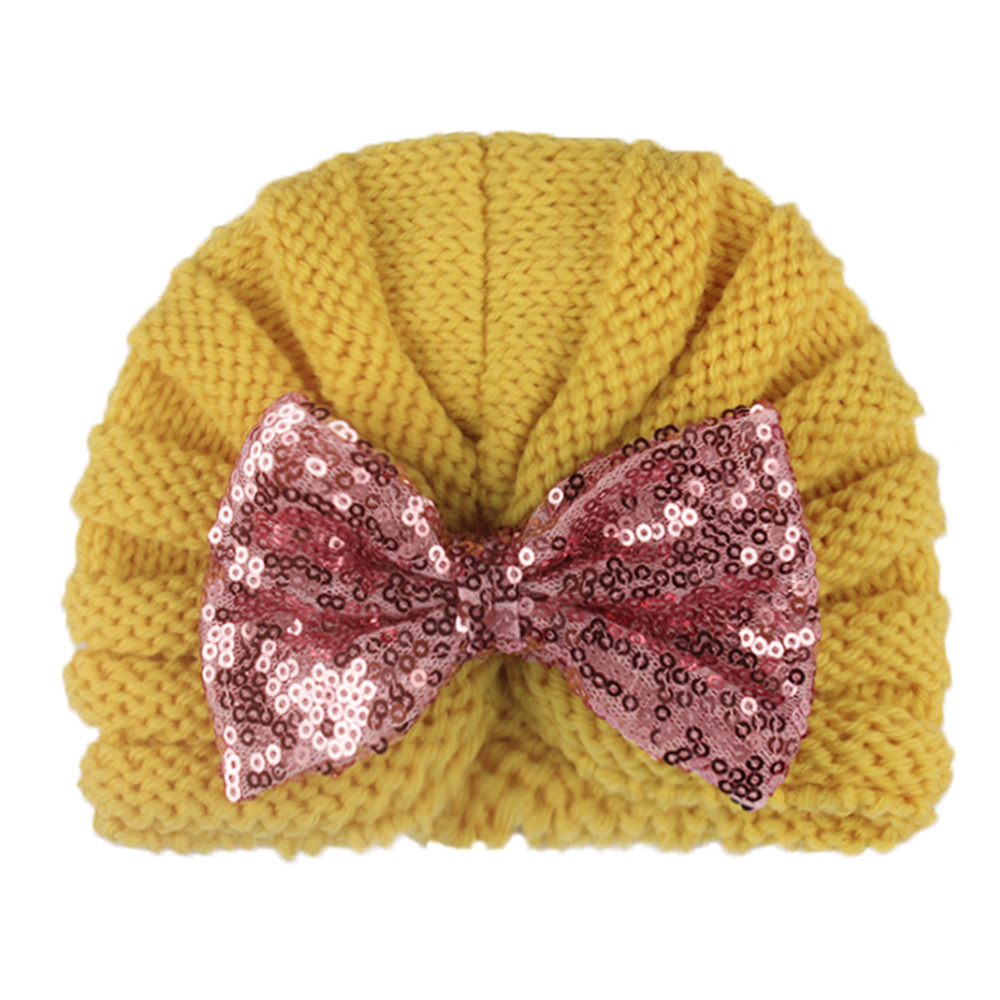 Children Unisex Fashion Bow Knot Sequins Wool Cap display picture 10