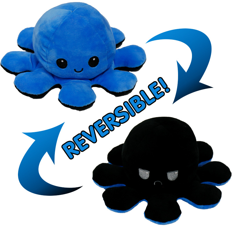 Flip Octopus Cute Multicolor Doll Double Face Expression Flip Octopus Doll Peluche Jouet display picture 10