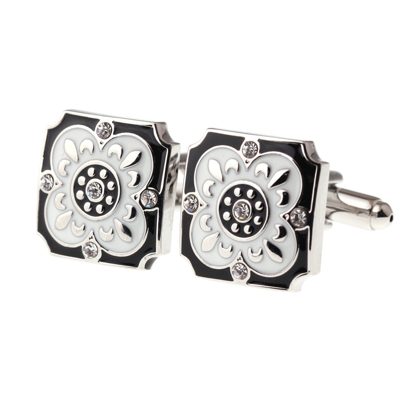Vintage Square Crystal Cufflinks For Men Elegant Shirt Accessories_voghion.com