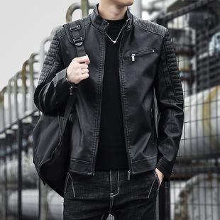 Autumn 2018 Men's Leather Jacket Men's Coat Trendy New Leather Jacket Men's Youth Motorcycle Korean Slim-fit Men's Trendy