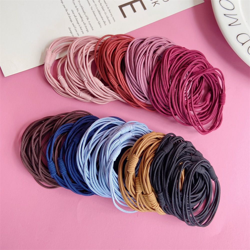 Korean Fashion New Three-in-one Bottoming Hair Ring Hair Rope Wind Simple High Elasticity Tie Hair Rubber Band Head Rope Wholesale Nihaojewelry display picture 5