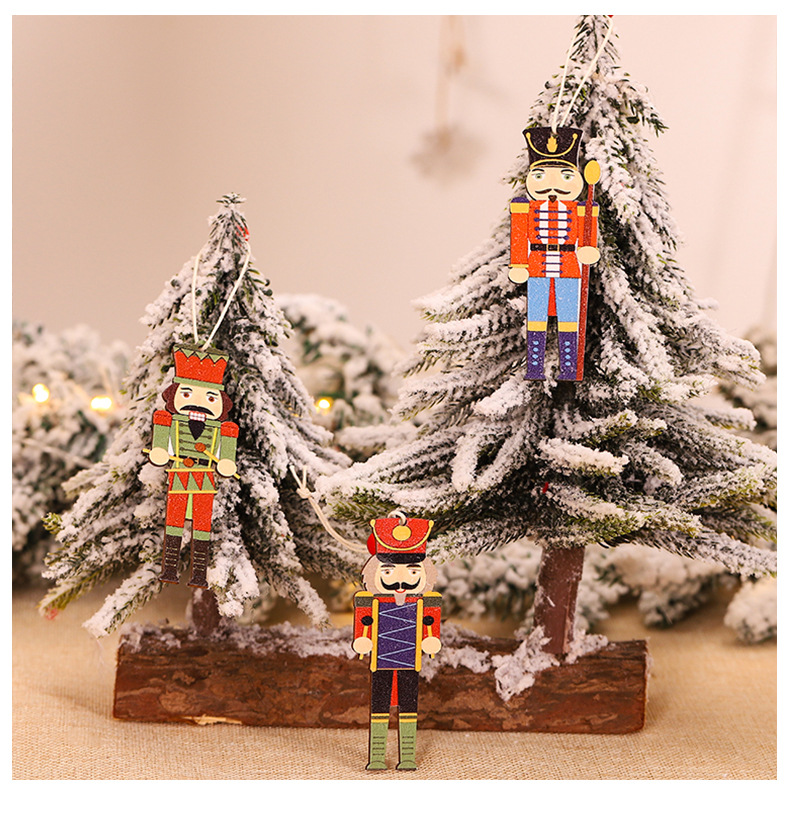 Navidad Lindo Soldado Madera Fiesta Atrezzo Decorativo 1 Juego display picture 2