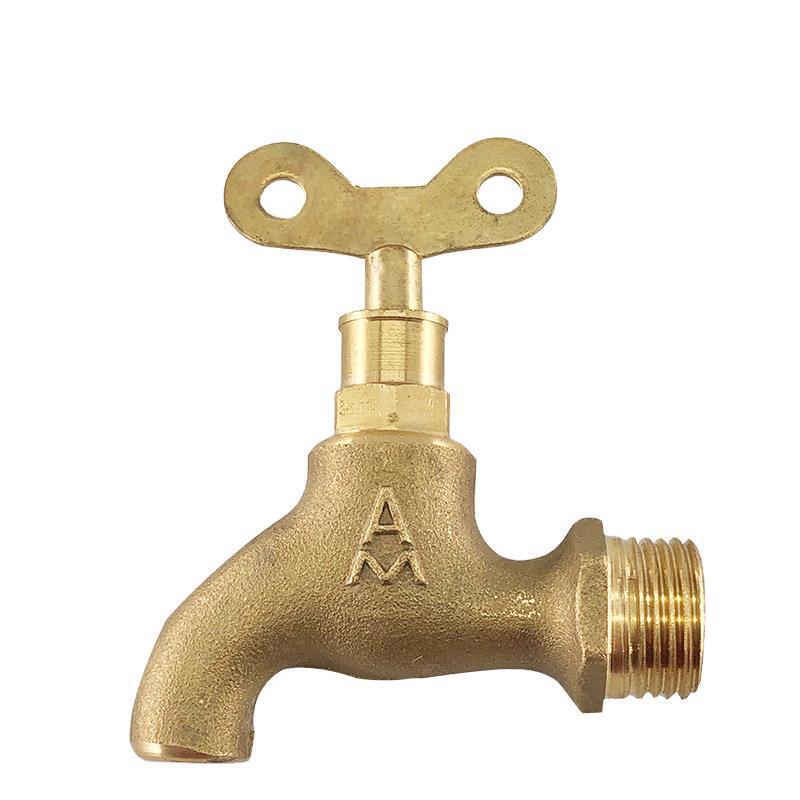 Amico Brass Faucet Household with Lock All-copper Faucet Switch Faucet Universal Outdoor Old-fashioned Anti-freeze 4 Points