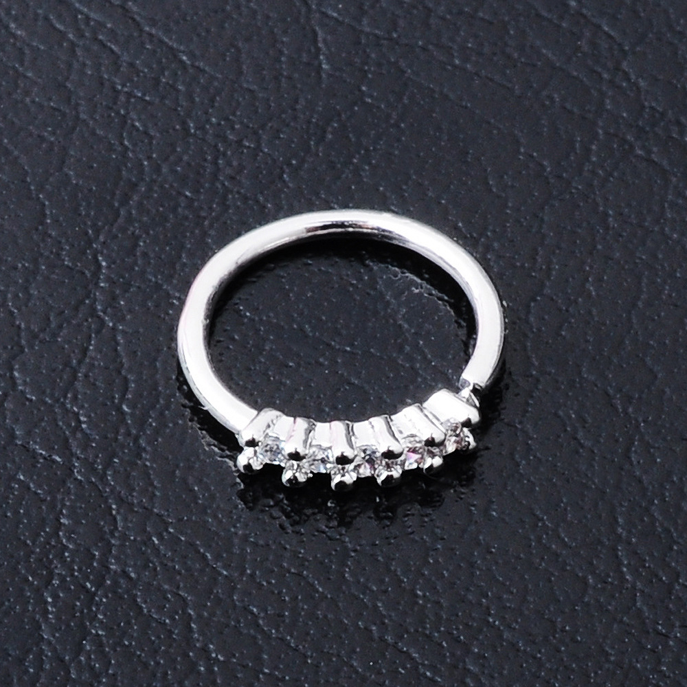 fashion inlaid zircon flower copper nose stud ear clip