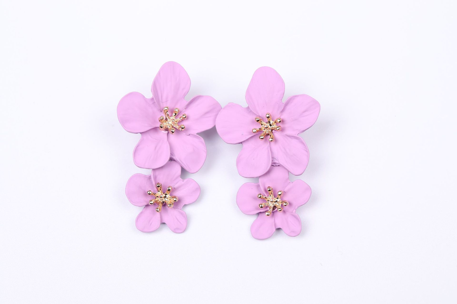 1 Pair Casual Simple Style Flower Stoving Varnish Alloy Drop Earrings display picture 6