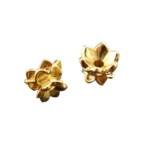 Casting copper color-retaining central hole lotus pattern flower holder separator beads DIY ancient-style hair accessory hairpin main material Hanfu jewelry