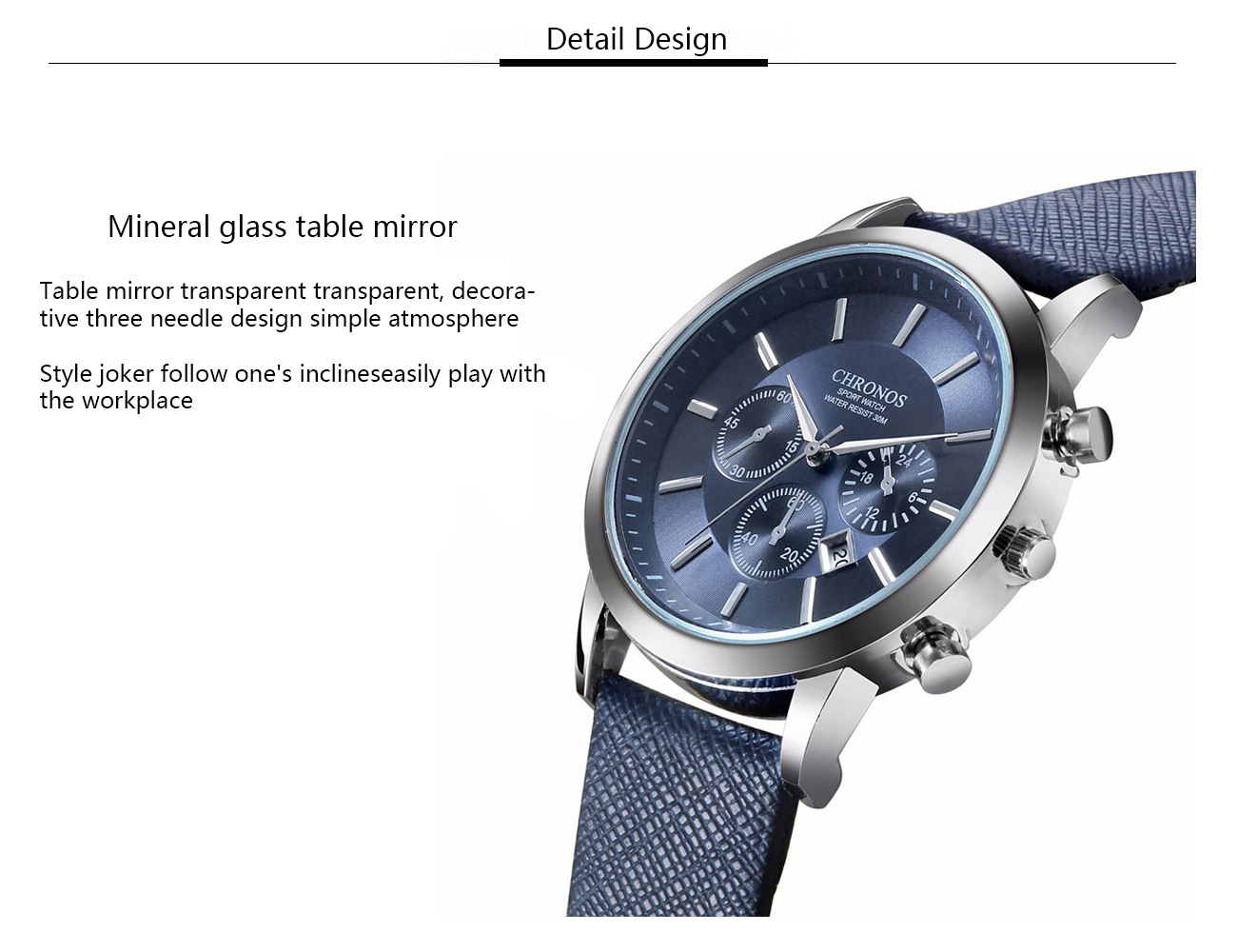 New light luxury fashion simple men's watch leisure belt calendar watch_voghion.com