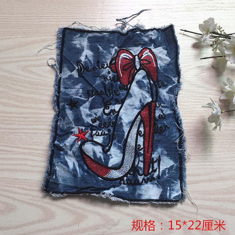 Denim pegatinas ropa de dibujos animados parche agujero parche de gran tamaño Denim pantalones rodilla codo pegatinas moda apliques Denim