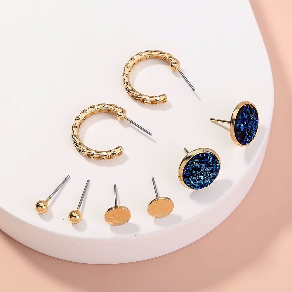 Nihaojewelry Bijoux En Gros Combinaison De Boucles D&#39;oreilles En Alliage De Cristal Simple display picture 3