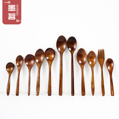 Phoebe long and short handle small wooden spoon Japanese style children's small spoon honey spoon stirring coffee spoon wooden spoon spoon wholesale