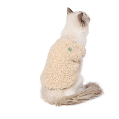 厂家直销新款宠物一粒扣子保暖马甲时尚狗狗简约外套猫咪秋冬衣服|ms