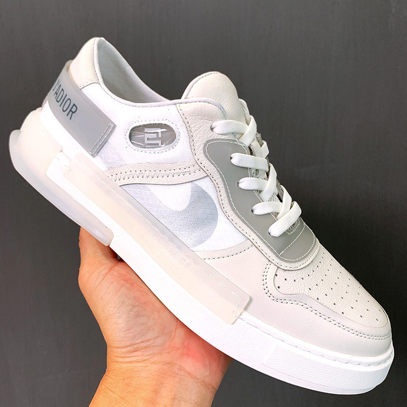 真皮平板鞋男士欧洲站潮鞋子2020新款夏季流行白色休闲运动滑板鞋