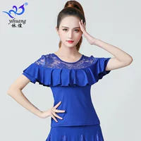 Новый танцевальный топ с короткими рукавами для бальных танцев Бальные танцы Практика латинских танцев Верхняя одежда для квадратных танцев