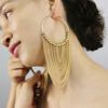 Long universal metal earrings with tassels, chain, European style, wholesale