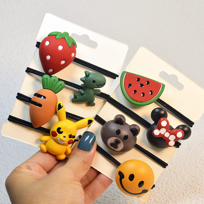 Cartoon cute brand hair rope on a lace