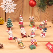 zakka圣诞老人小摆件树脂工艺品创意圣诞节礼物家居装扮拍照道具